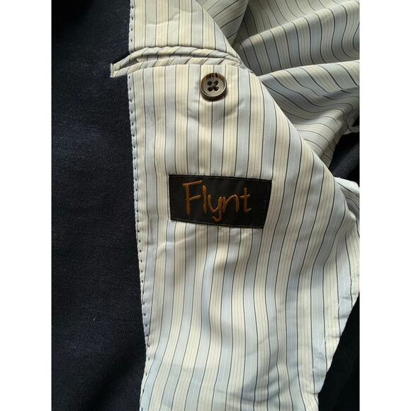 Flynt Spicoli Linen Blend Blazer Mens 48 R Navy - Picture 5 of 6